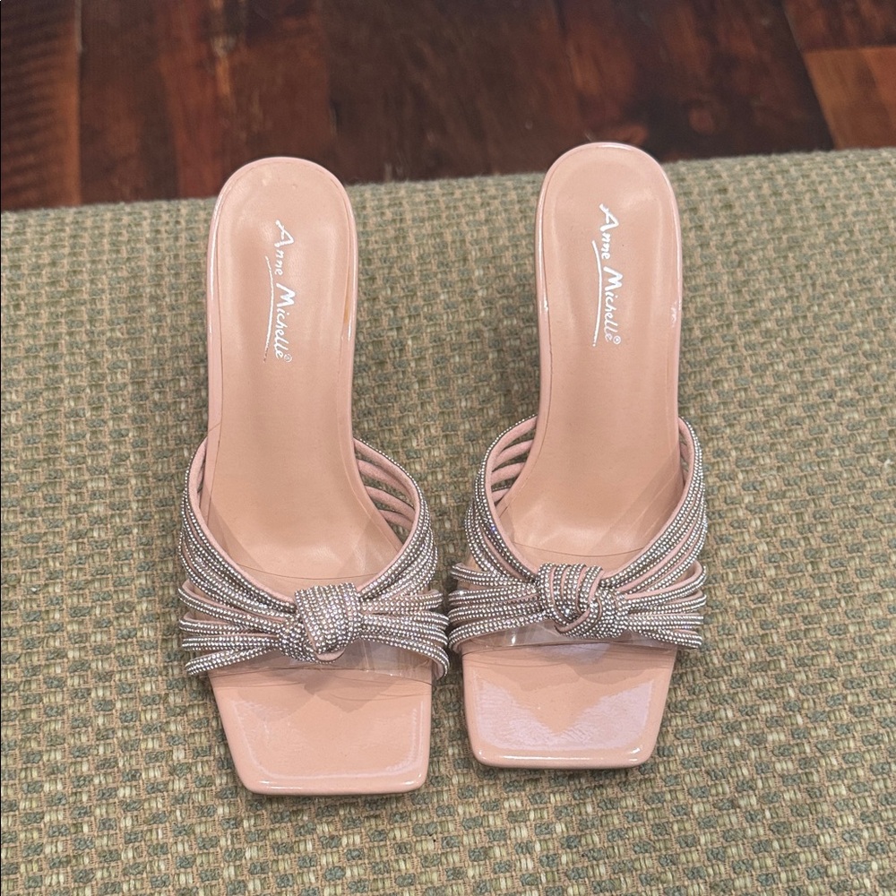 Anne Michelle Nude and Silver Heeled Sandals